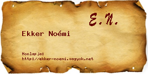 Ekker Noémi névjegykártya